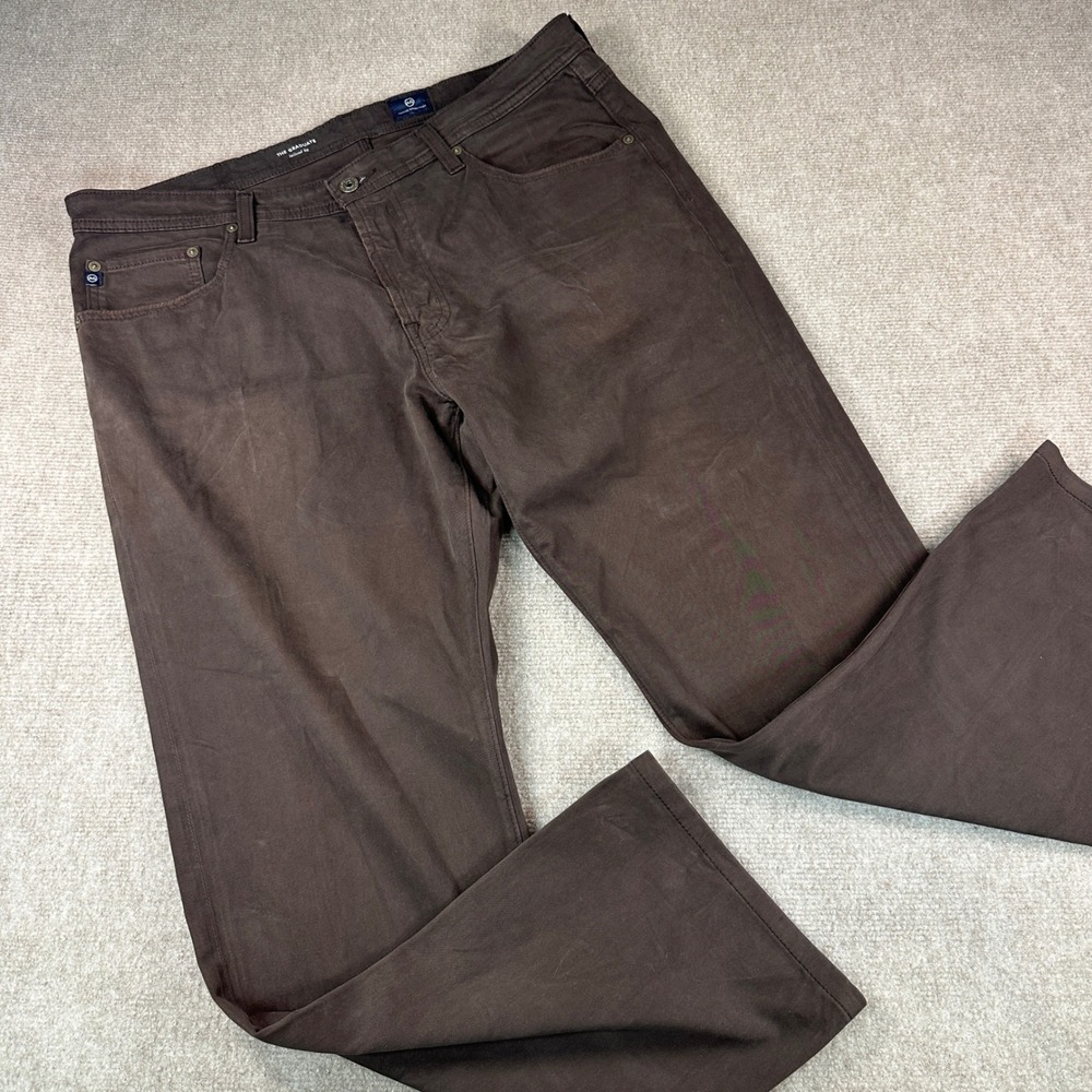 AG Adriano Goldschmied The Graduate Tailored Leg Brown Pants 36x32 1174SUD-DEB